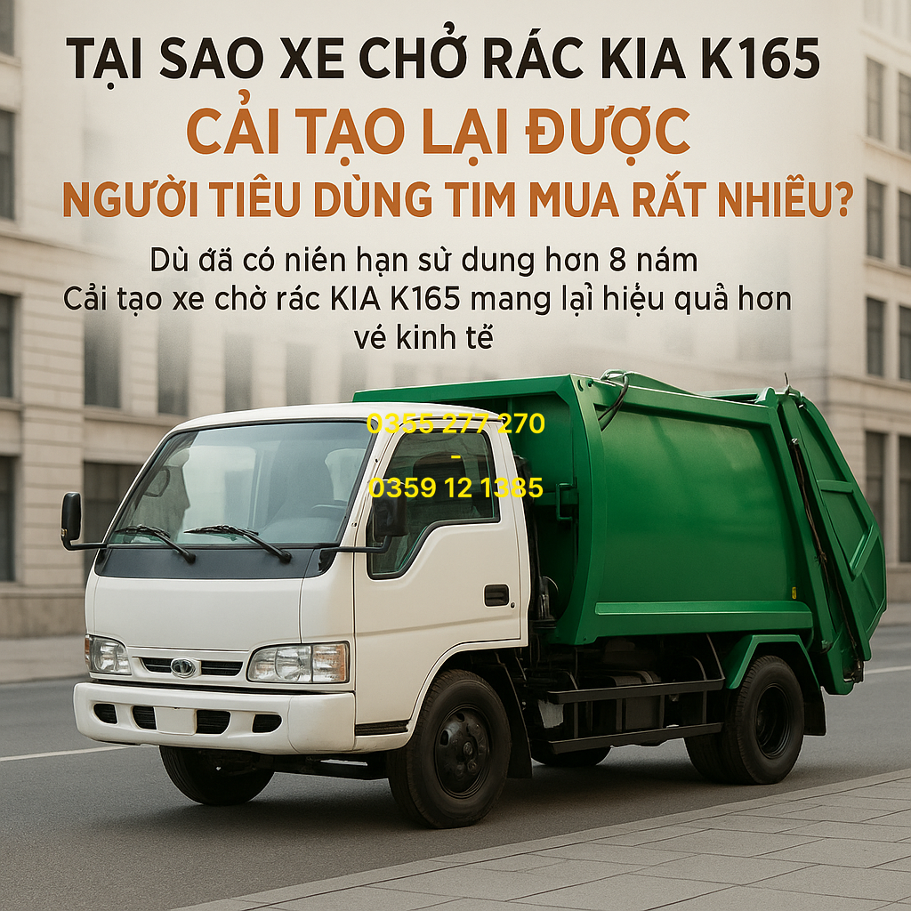 Hoán cải xe chở rác' Xe chở rác KIA K165' Cải tạo xe chở rác KIA K165' Mua xe rác KIA K165 giá rẻ' Giá xe chở rác KIA K165' Xe rác KIA K165 đã qua sử dụng' Xe chở rác 7 khối KIA K165' Xe chở rác bửng nâng tự đổ' Chi phí hoán cải xe chở rác' Xe rác cải tạo giá rẻ' Xe rác nhỏ gọn vào hẻm' Hoán cải xe tải thành xe rác' Thùng xe chở rác inox KIA K165' Xe chở rác có PTO hộp số' Xe thu gom rác đô thị' Địa chỉ hoán cải xe rác uy tín' Đăng kiểm xe chở rác đã cải tạo' Bảo hành xe chở rác KIA' Nguyên Vĩ Auto hoán cải xe rác' Mua xe chở rác đã qua sử dụng'