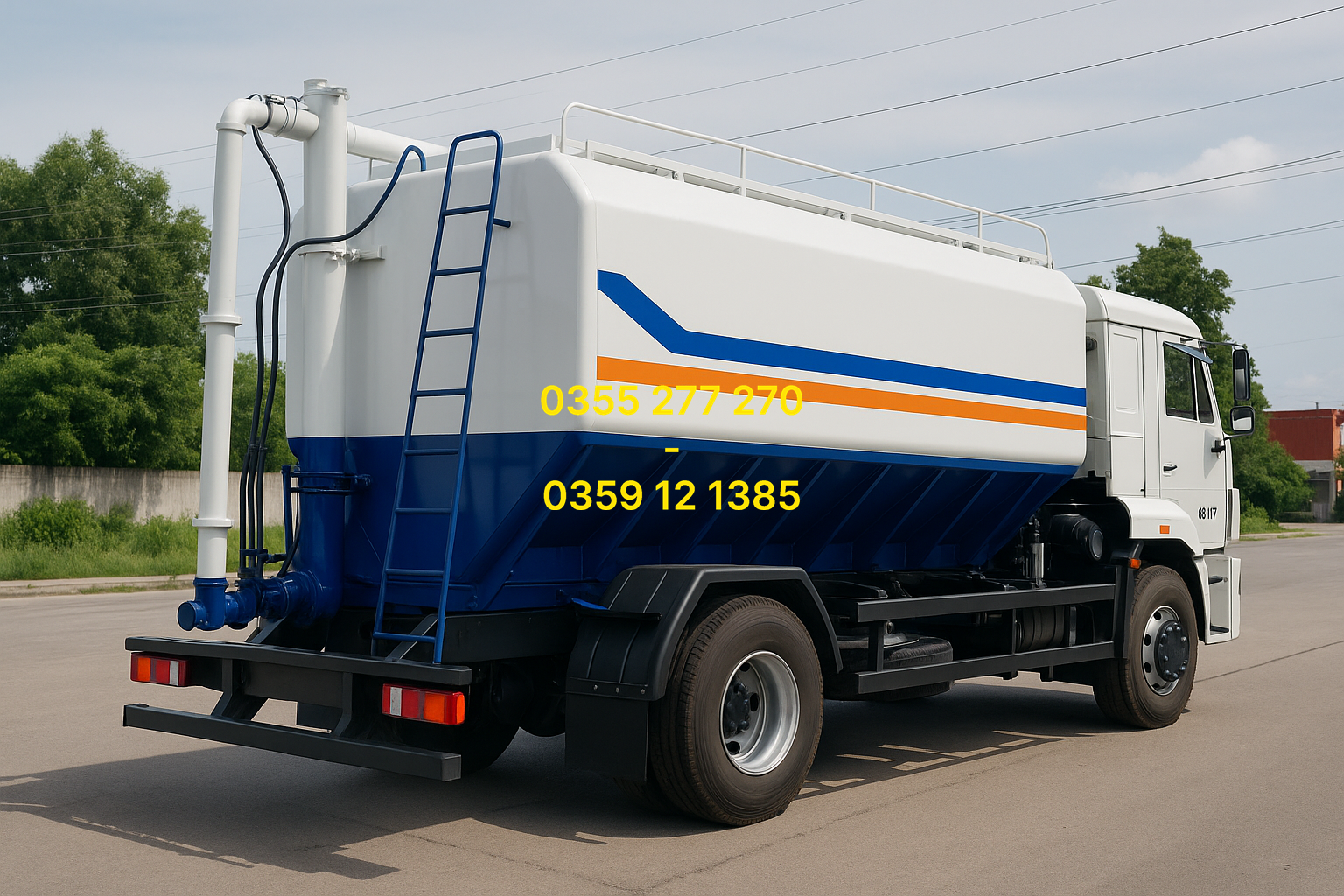 xe bồn KamAZ chở cám' xe bồn chở cám Nguyên Vĩ' xe bồn chở thức ăn chăn nuôi' xe KamAZ 65117 15 tấn' xe KamAZ 53229' xe KamAZ 3 chân chở cám' bồn chở cám trục vít' bồn cám inox 304' xe chở cám giá rẻ'
